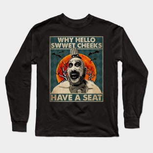 Hello Sweet Funny Men Checks Have A Seat Long Sleeve T-Shirt